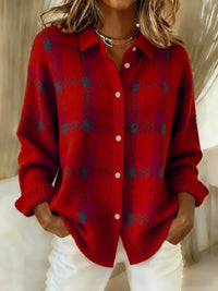 Brinovelle - Chic and Cozy Checkered Vest - Red
