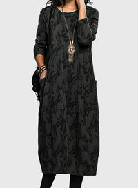 Victoria | Casual Round-Neck Dress - Black