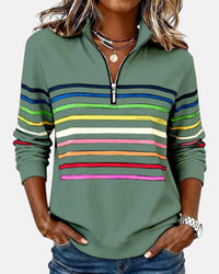 Wren | Classic Cotton Zip Sweatshirt for Everyday Comfort - Green