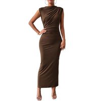 Melody™| Elegant Bodycon Dress with Back Slit for Cocktail Parties - Coffee