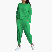 LuxeLounge | Women Cozy Knit Set - Green