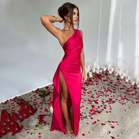 Labesa™|Elegant One Shoulder High Split Formal Maxi Dress - Rose Red