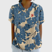 Bonnie | Vintage Floral Blouse - Blue