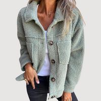 HAILEY – COSY TEDDY JACKET - Green