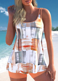 Paige™ | Vibrant Floral Tankini Set - Orange