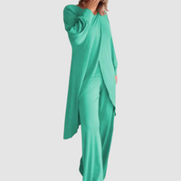 Laine™ Elegant 2-Piece Set | Longline Top and Comfortable Trousers - Green