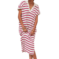 Odessa™ | Summer Graceful Slit Loose Women Maxi Dress - Rose Red