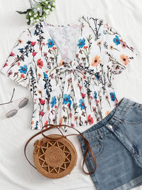ALTHEA™ – Casual Summer V-Neck Flowy Top - White