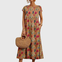 Valencia™  | Chic Floral Dress - Khaki