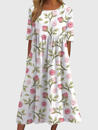 Djala™ | Flattering Dress - White Pink