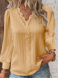 RENATA™ | Women Classic Pleated Top - Yellow