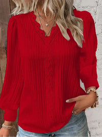 RENATA™ | Women Classic Pleated Top - Red