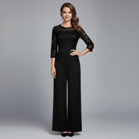 Diana™ Elegant Jumpsuit | Lace Evening Jumpsuit - Black