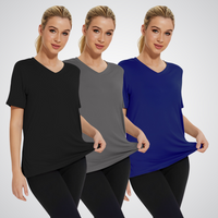 SELENA™ - Casual Loose Fit Tee (Pack of 3) - Black/Grey/Blue