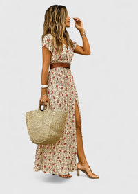 Alleta | Sophisticated Women Maxi Dress - Red