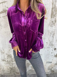 DAHLIA™ - Soft Velvet Shirt - Purple