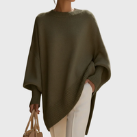 Livia I oversized poncho-sweater - Army Green