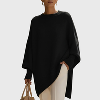 Livia I oversized poncho-sweater - Black