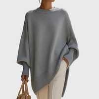Livia I oversized poncho-sweater - Grey