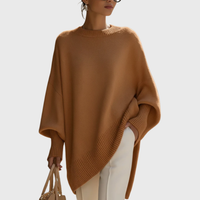 Livia I oversized poncho-sweater - Brown