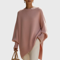 Livia I oversized poncho-sweater - Pink