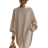 Livia I oversized poncho-sweater - Beige