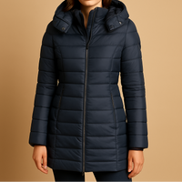 Juliana - Stylish Casual Coat - Navy Blue