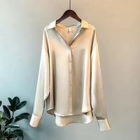 FLORENCE™ | Silky Long-Sleeve Blouse - Champagne