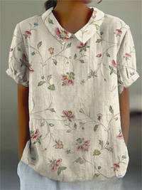 MARLENE™ | Women Vintage Print Shirt - Apricot