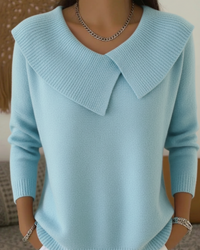 Rylee | Ribbed Knit Sweater - Pastel Blue
