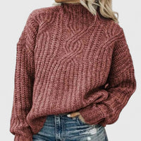 Lerynna | Sophisticated Cable Knit Sweater - Pink