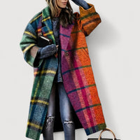 MIRELLE – STYLISH COAT - Multicolour Plaid