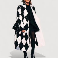 MIRELLE – STYLISH COAT - Black & White Diamond