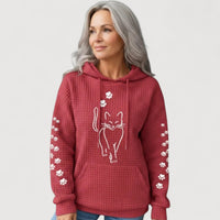 NELLY – CAT PRINT HOODIE - Red