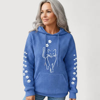 NELLY – CAT PRINT HOODIE - Blue