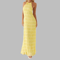 Lunet™ | Elegant Sleeveless Backless Bodycon Maxi Dress - Yellow