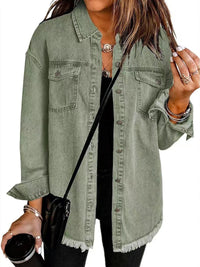 Roxane™ - Classic Everyday Denim Jacket - Olive Green