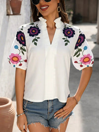 SANA™ - Chic Floral Puff Sleeve Summer Blouse - Variant 4