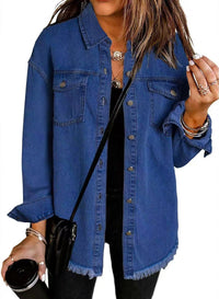 Roxane™ - Classic Everyday Denim Jacket - Dark Blue