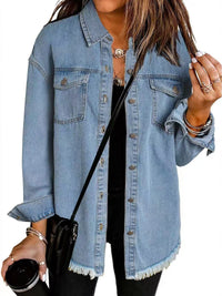 Roxane™ - Classic Everyday Denim Jacket - Light Blue