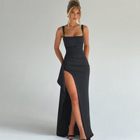 Marilyn™ | Elegant Formal Slip Maxi Dress with Open Back - Grey