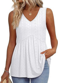 ELIORA™ | Effortless Flowy Sleeveless Tank Top - White