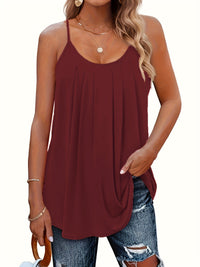 MILA™ | Women Lightweight Spaghetti Strap Fit Summer Top - Claret