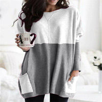 PAYONG™ - Casual Long Sleeve Lightweight Sweatshirt - White Gray