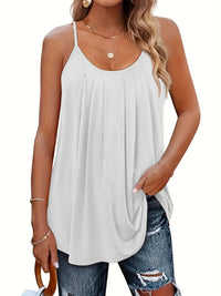 MILA™ | Women Lightweight Spaghetti Strap Fit Summer Top - White