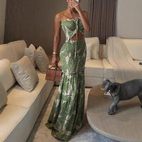Livara™| Classy Ruffle Hem Mermaid Dress - Dark Green