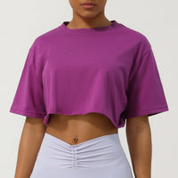 CASSIA™ | Women Relaxed Fit Crop Tee - Violet