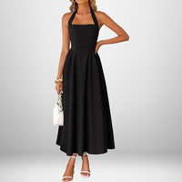 Winslow™ | Trendy Halter Neck Sleeveless Dress - Black