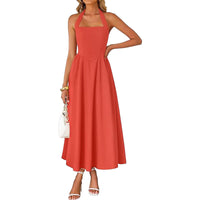 Winslow™ | Trendy Halter Neck Sleeveless Dress - Watermelon Red