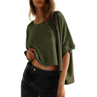 JOLI™ | Women Classic Oversized Loose-Fit Tee - Army Green